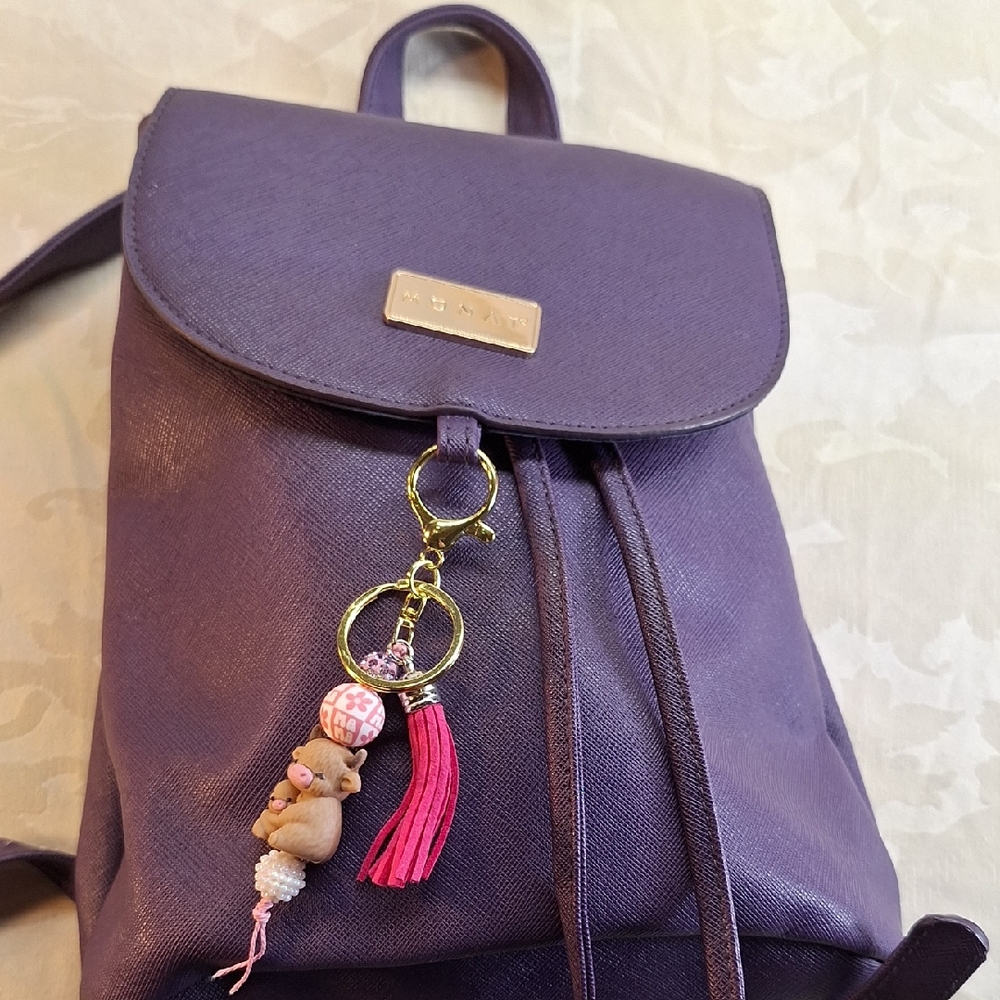 Purple Backpack with Charm